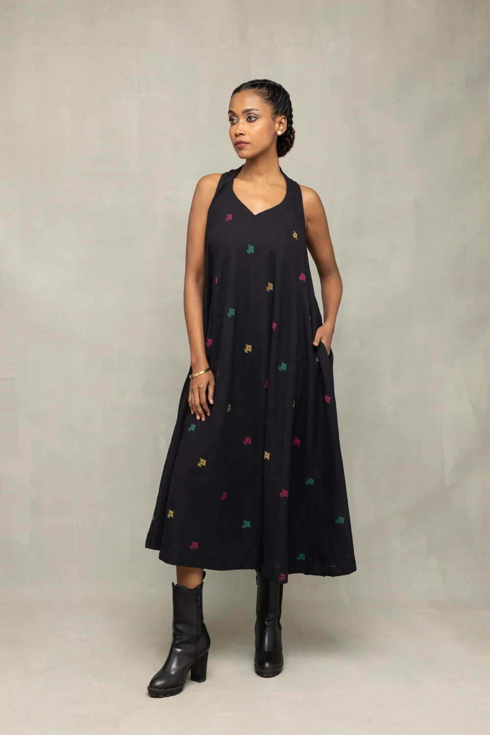 Elegant Black Noorrekha Jamdani Dress for Festive Wear