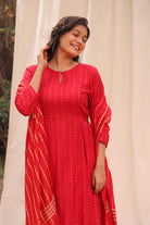 Elegant Candy Red Soft Cotton Silk Woven Kurta Set with Dupatta for Festive Wear