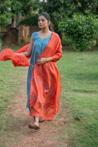 Elegant Grey Pure Cotton Jamdani Kurta Set for Festive Wear