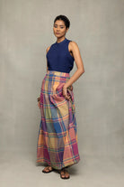 Elegant Lotus Meadow Checkered Jamdani Skord for Festive and Ethnic Wear