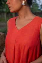 Elegant Marigold South Cotton Dress for Festive Wear