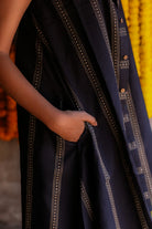 Elegant Noir Black South Cotton Dress with Shrug for Ethnic Wear