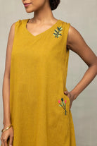 Elegant Olive Green Khadi Embroidered Dress for Festive and Ethnic Wear