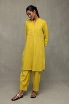 Elegant Yellow Bloom Banana Cotton Co-ord Set for Festive and Ethnic Wear