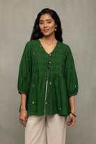 Forest Green Jamdani Top