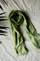 Handloom Green Tota Pakhi Jamdani Dupatta