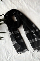 Handloom Noir Taipchi Yantra Jamdani Dupatta with Traditional Weaving