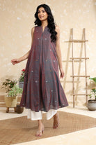 Handwoven Brown Duo Tone Soft Cotton Jamdani Kurta Set with Traditional Motifs
