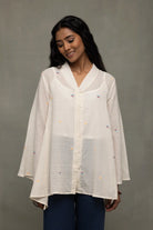Handwoven Ivory Breeze Jamdani Top for Casual Everyday Wear