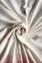 Handwoven Ivory Kopal Jamdani Dupatta with Traditional Motifs