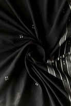 Handwoven Noir Black Yantra Jamdani Dupatta with Traditional Motifs
