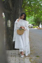 Handwoven Off White Pure Cotton Heart Jamdani Kurta Set with Heart Motifs