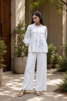 Handwoven Scarlet Bloom South Cotton Top for Casual Everyday Wear