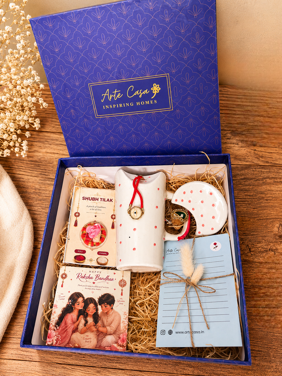 Artecasa Crimson Ceramic Sipper Hamper | Premium Raksha Bandhan Gift Hamper - https://artecasa.in/