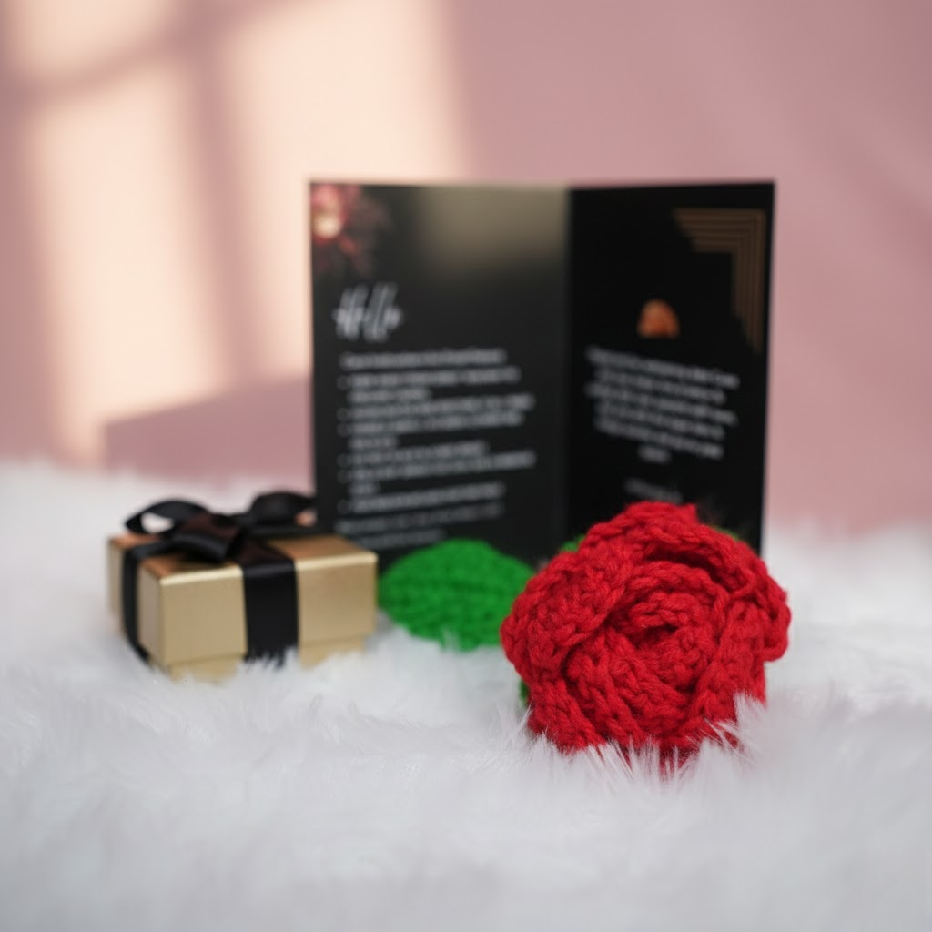 Handcrafted Red Crochet Rose – Forever Flower Décor | ArteCasa - https://artecasa.in/