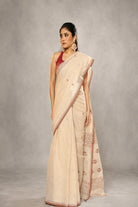 Handloom Beige Pure Cotton Jamdani Saree-Sutra Art of Clothing