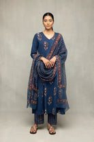 All collectionsIndigo Hand Block Printed Kurta Set with Dupatta