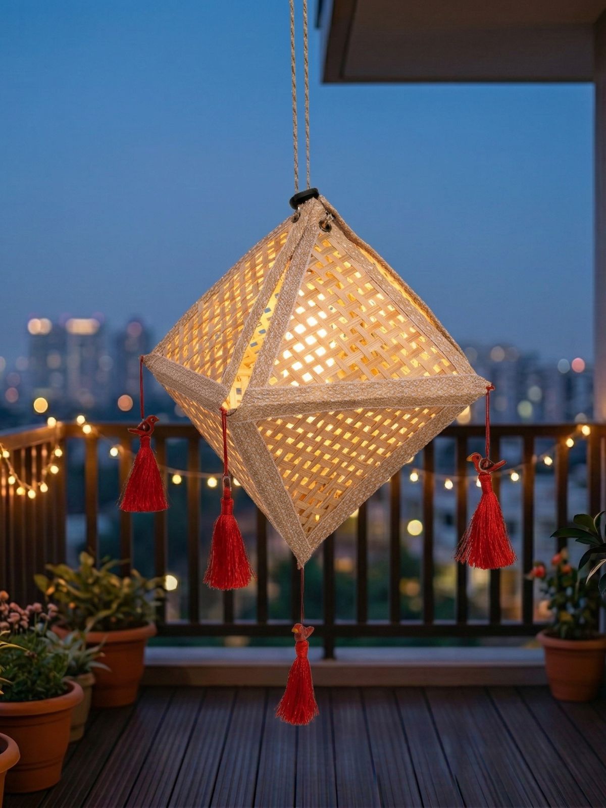 Jhoomar Handcrafted Bamboo Lantern - Greenkraft