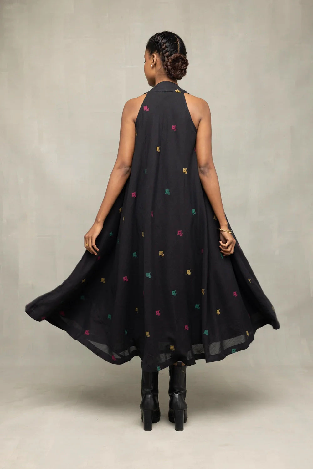 Lightweight Breathable Black Noorrekha Jamdani Dress for Everyday Wear
