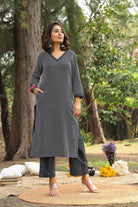 Lightweight Breathable Black Pure Cotton Kurta Set for Everyday Wear