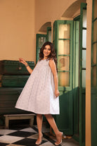 Lightweight Breathable Breezy Blue Cotton Dress for Everyday Casual Wear
