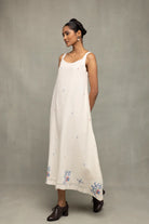 Lightweight Breathable Cream Bela Buta Jamdani Dress for Summer Wear