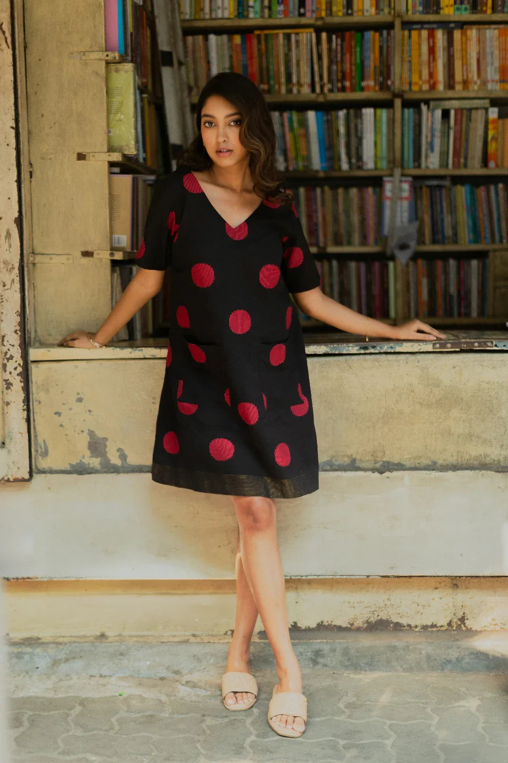 Lightweight Breathable Pink Pop South Cotton Dress for Everyday Wear