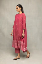 Lightweight Breathable Pink Pure Cotton Jamdani Kurta Set with Dupatta