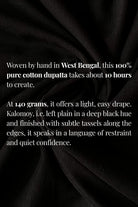 Lightweight Breathable Plain Black Cotton Dupatta for Everyday Styling