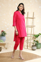 Lightweight Breathable Rani Pink Pure Cotton Co-ord Set for Everyday Wear