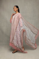 Lightweight Breathable Salmon and Frost Cotton Kurta Set for Everyday Wear