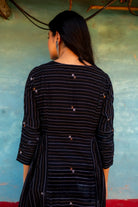 Lightweight Breathable Shimmer Black Jamdani Dress for Everyday Wear