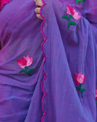 Lotus Dew cotton saree, handcrafted with lotus motifs for a breathable and graceful everyday look.