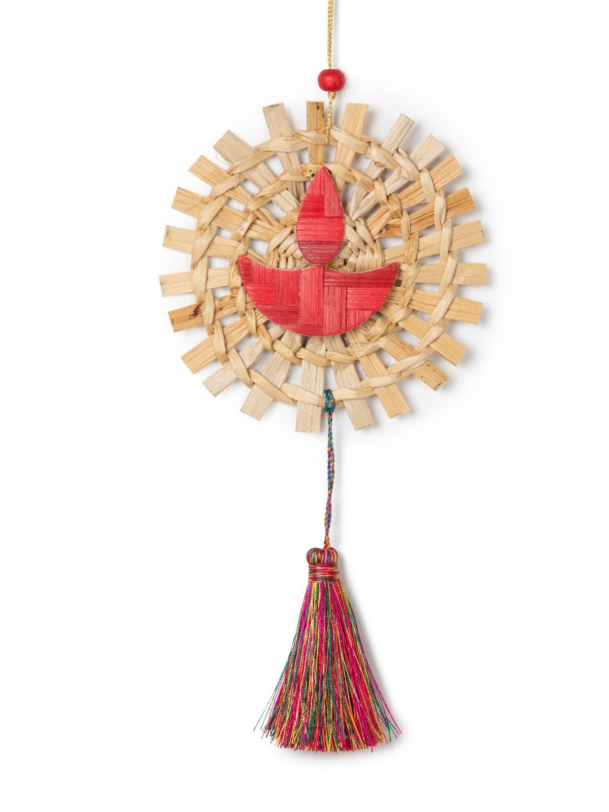 Mandala Diya Handcrafted Bamboo Hanging - Set of 2 - Greenkraft