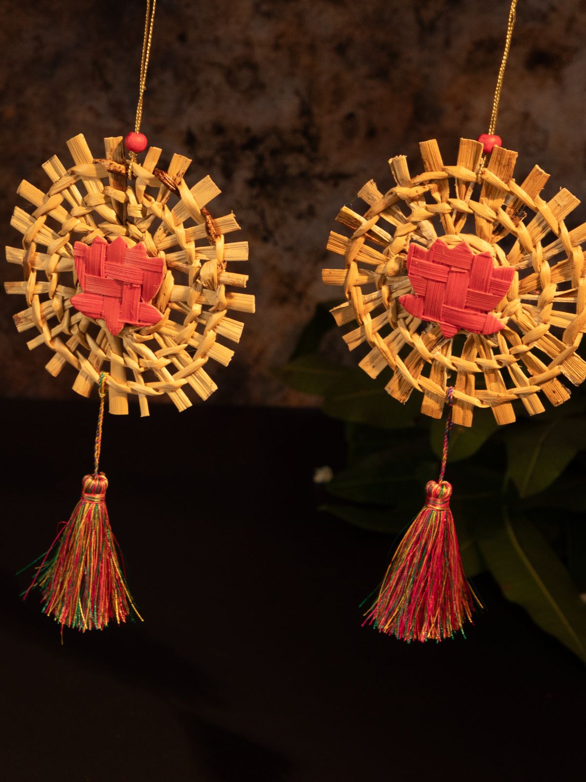 Mandala Lotus Handcrafted Banana Hanging - Set of 2 - Greenkraft
