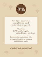 Mom and Zoey brand card - designed in Canada, ethically made in India