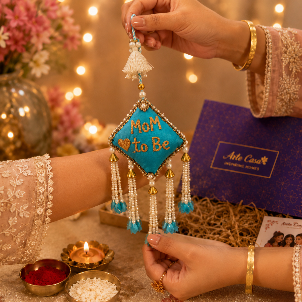 Artecasa Mom To Be Rakhi Hamper | Premium Raksha Bandhan Gift with Mom To Be Rakhi - https://artecasa.in/