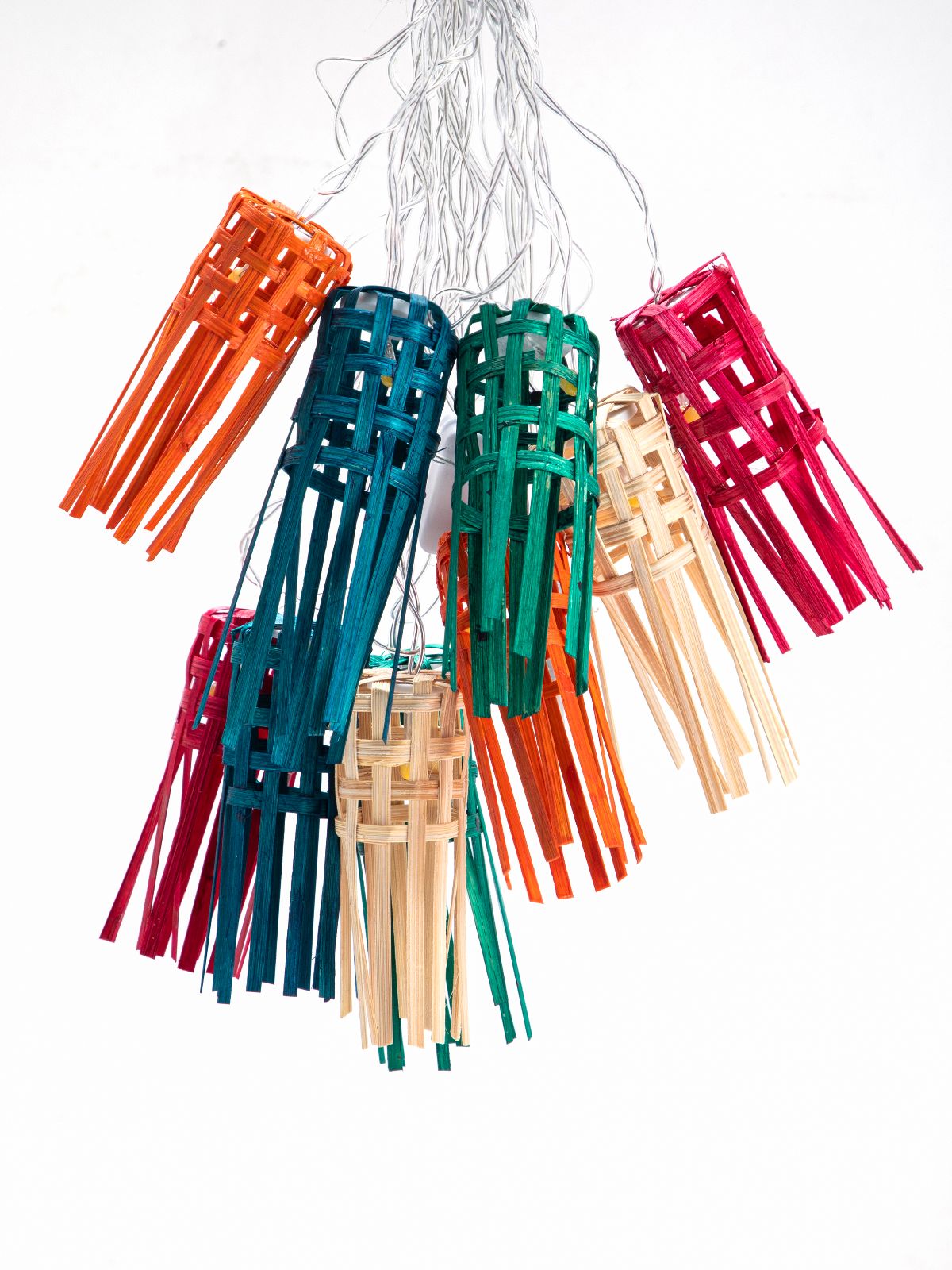 Multicoloured Frill Handcrafted bamboo String Light - Greenkraft