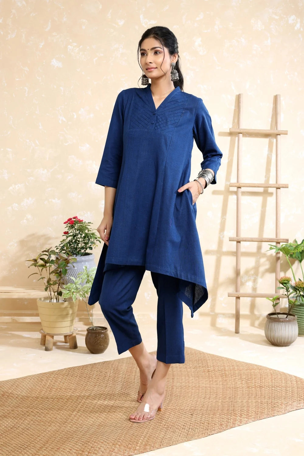 navy-blue-khadi-co-ord-set
