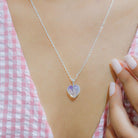 Opal Stone Pendant with Chain - Silver - Jewellery