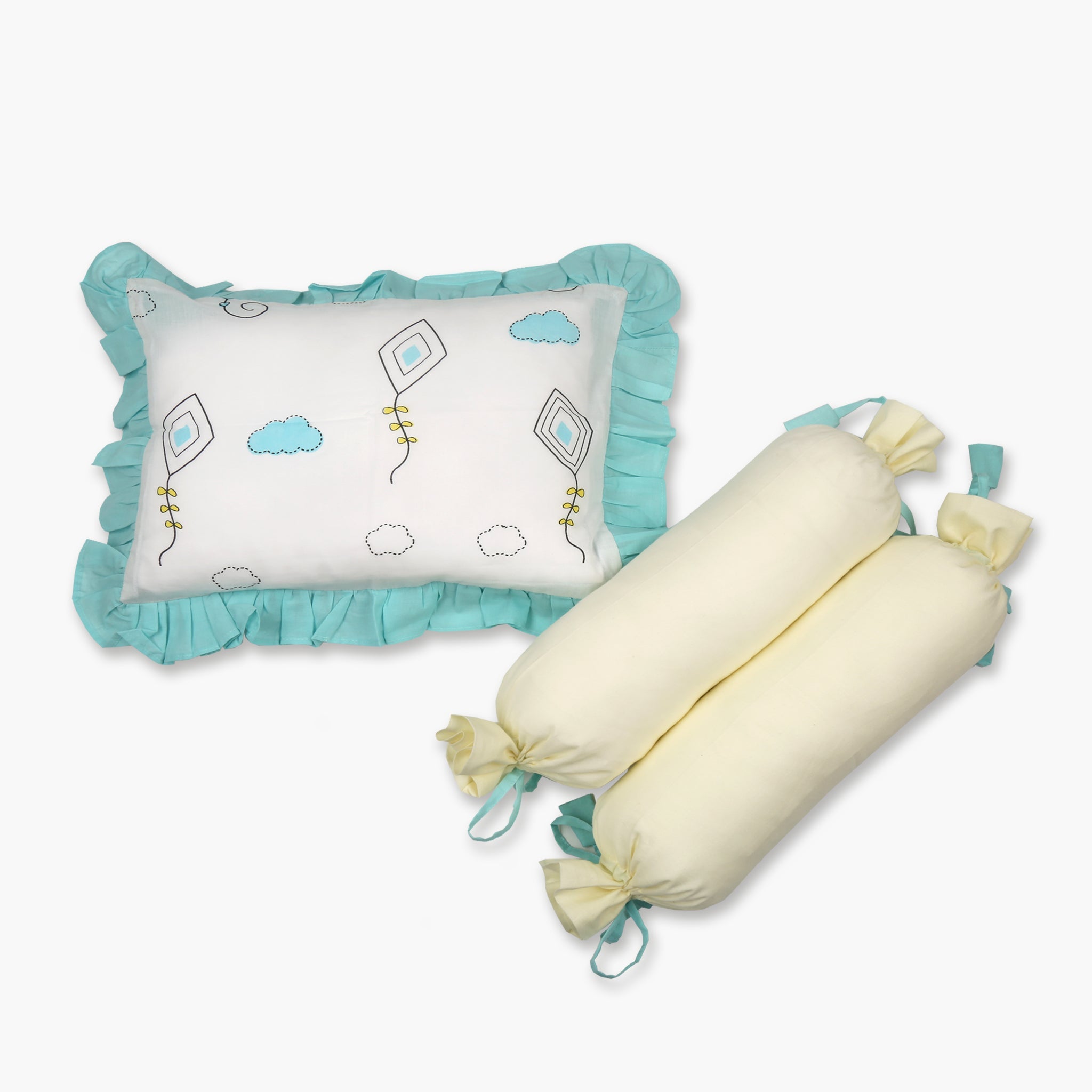 Fly Away High - 3 Piece Cot Bedding Set - Oranges and Lemons