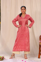 Pink and Cream Cotton Silk Co-ord Set-Sutra Art of Clothing