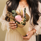 Blush & Bloom Preserved Pink Rose Bouquet | Handmade Dried Flower Bouquet for Gifting & Home Décor - https://artecasa.in/
