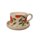 Citrus Delight Cup & Saucer Set – Orange Coffee Cup with Saucer - https://artecasa.in/