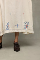 Premium Cream Bela Buta Pure Cotton Jamdani Dress for Everyday Wear