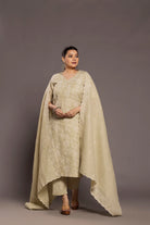 Premium Green Essence Linen Embroidered Kurta Set for Everyday Wear