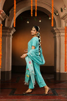 Premium Green Handloom Jamdani Kurta Set with Dupatta for Wedding Wear