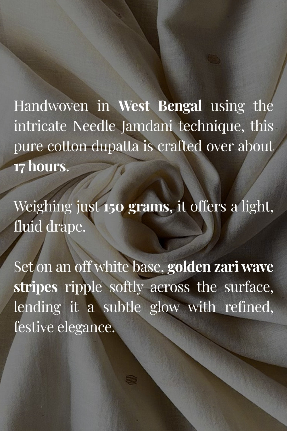 Premium Ivory Zari Jamdani Dupatta for Wedding and Festive Wear