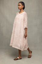 Premium Lily Haze Lavender Mul Chanderi Embroidered Dress for Wedding Wear