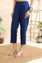 Premium Navy Blue Khadi Co-ord Set for Office and Casual Wear